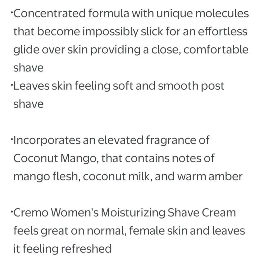 NEW CREMO Moisturizing Shave Cream